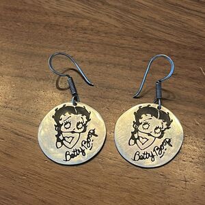 Vintage Sterling Silver Betty Boop Earrings‎ Dangle 925 Mexico Animation